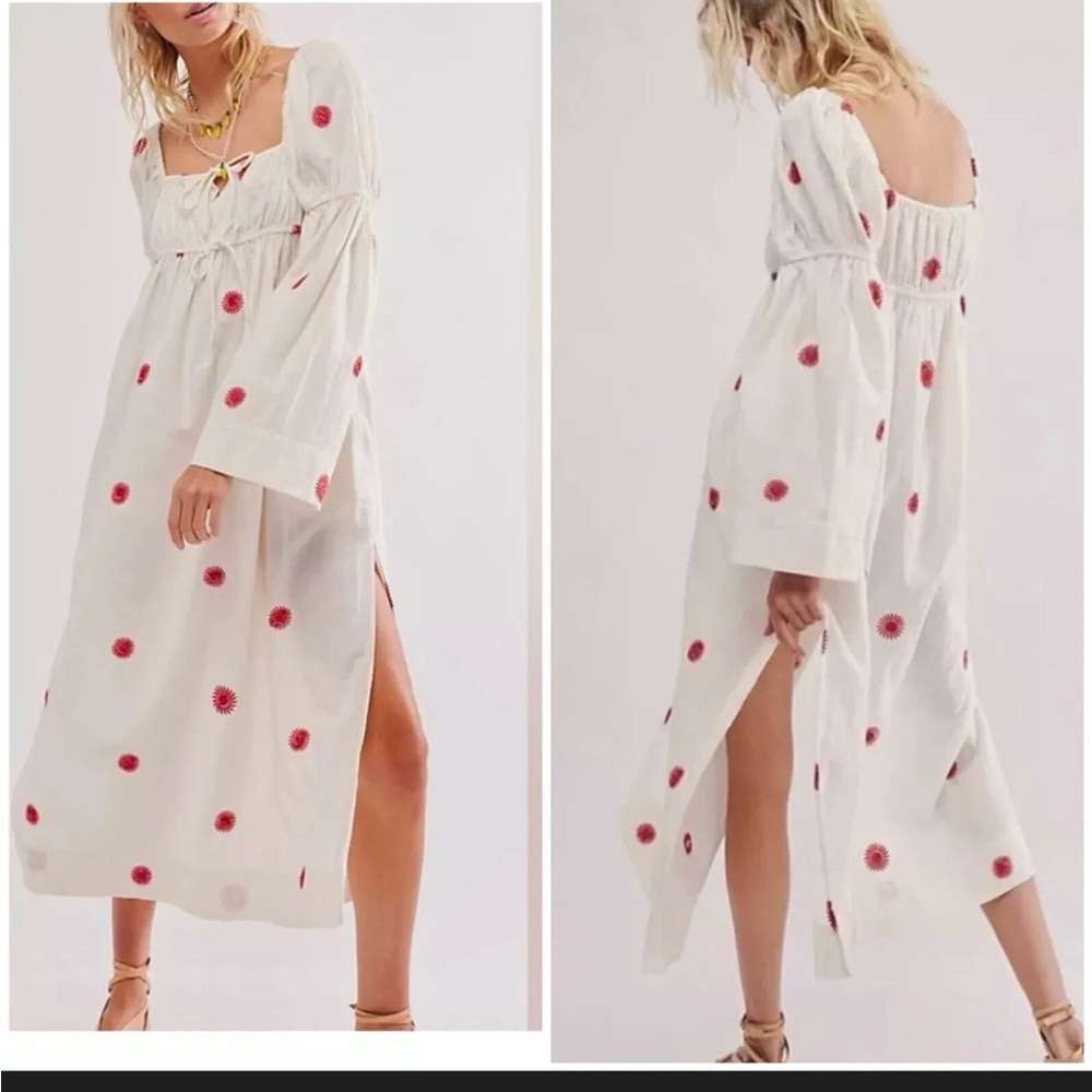 NWT Free People Emory Embroidered Midi Dress XL